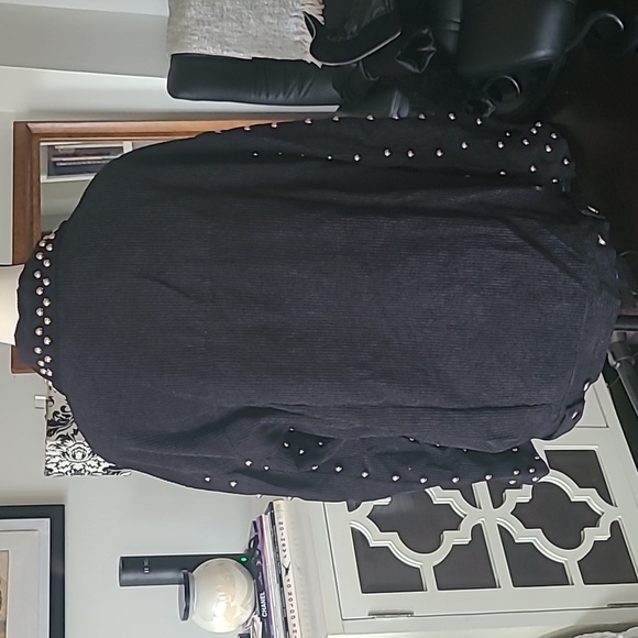 Black Studded Corduroy Jacket - Picture 4 of 4